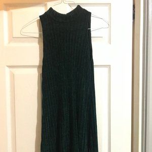 Forest Green A-Line Sweater Dress with Back Detail